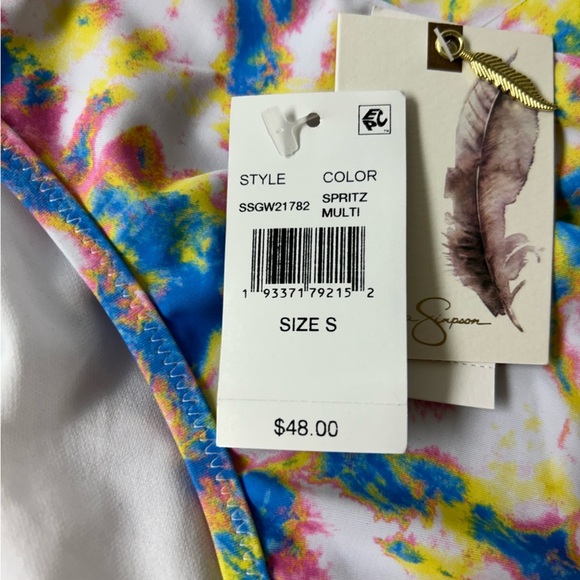 NWT Jessica Simpson Tie Dye High Waist Spritz Bikini Bottom Small - Picture 4 of 5